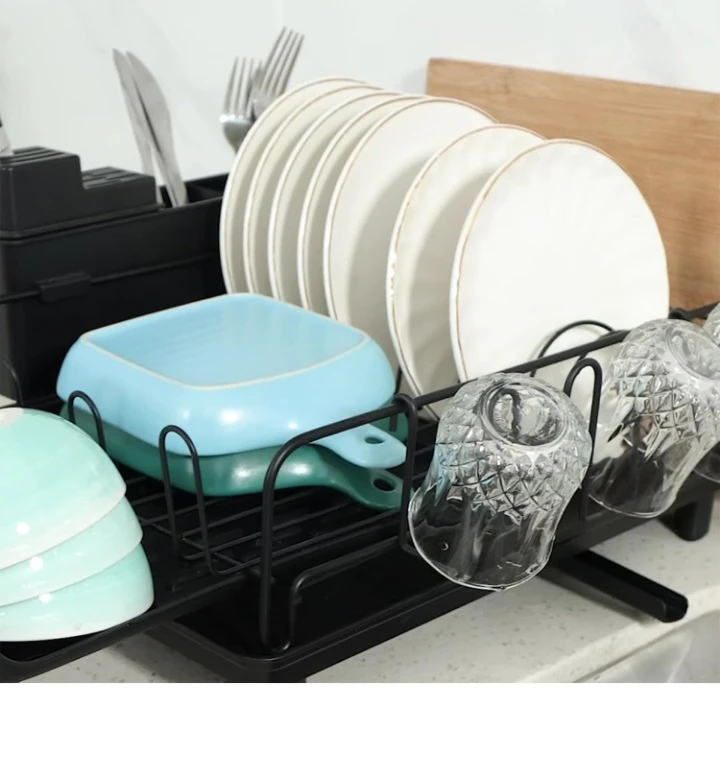 Extendable Dish Drying Rack - Black