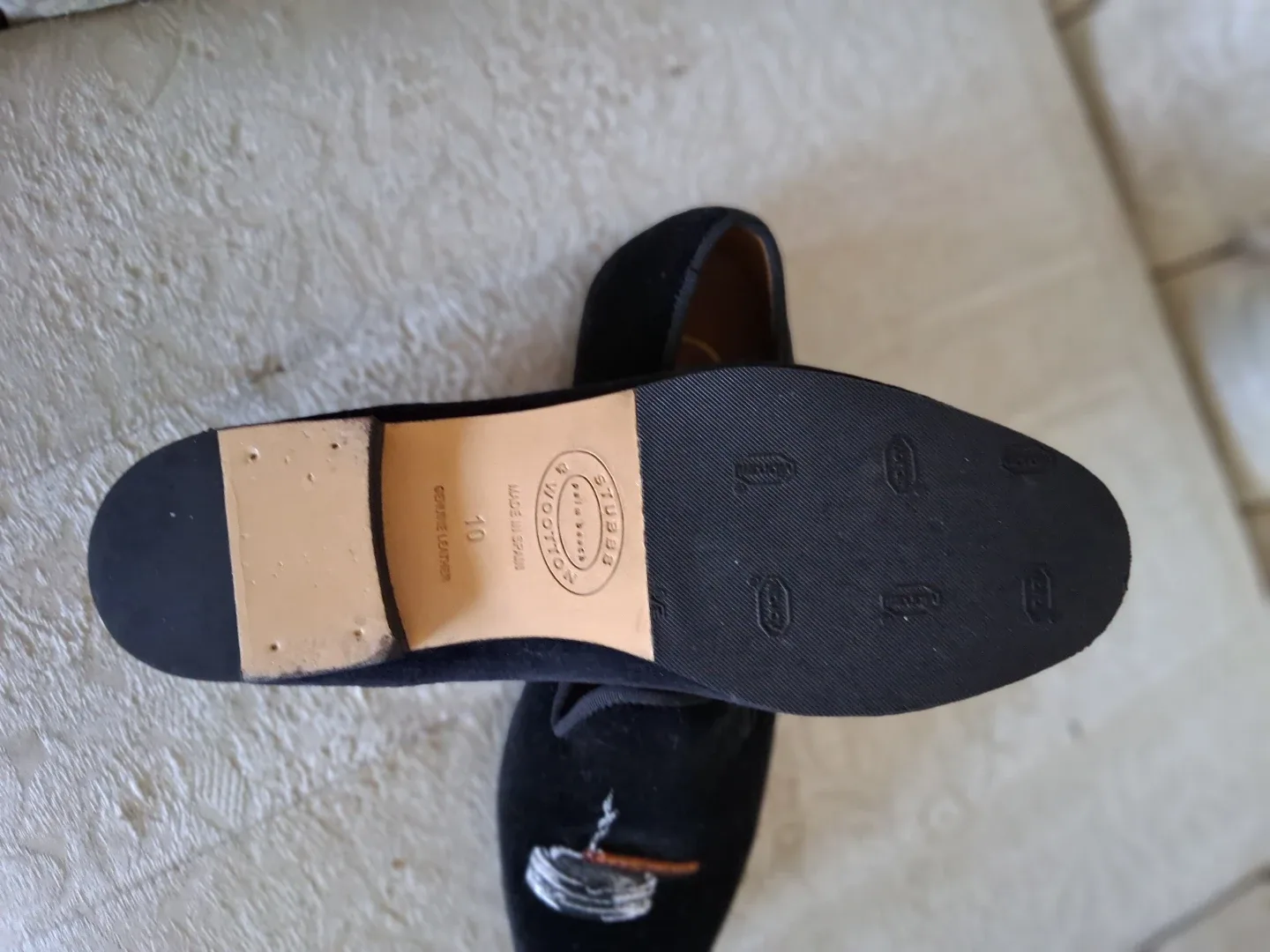 Stubbs & Wootton Velvet Slippers Size 10 image indicator(5)