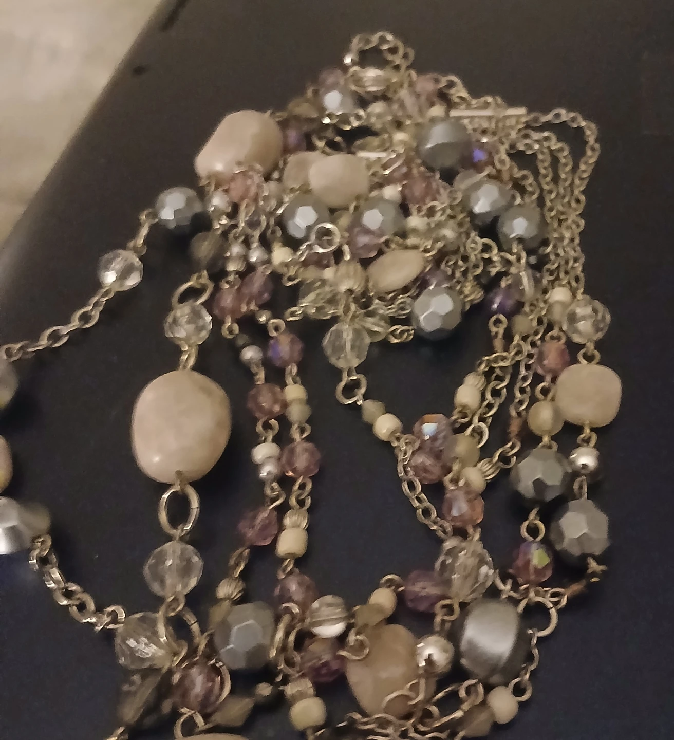 VINTAGE LIA SOPHIA 5 STRAND NECKLACE/RING SET - photo 5