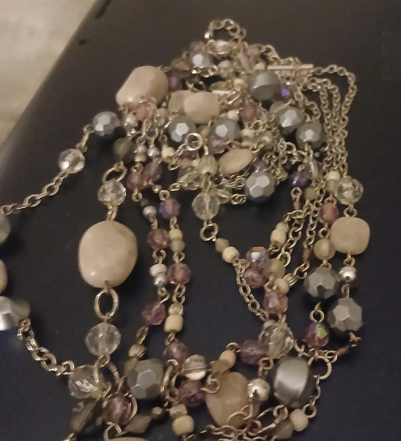 VINTAGE LIA SOPHIA 5 STRAND NECKLACE/RING SET image indicator(5)