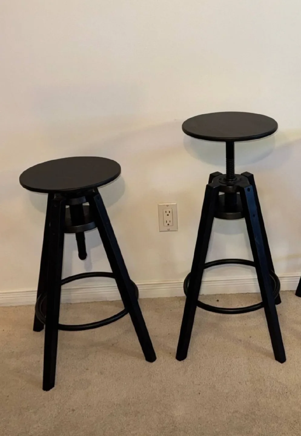 Adjustable Bar Stool -IKEA Franklin Black $65 Each or thumbnail