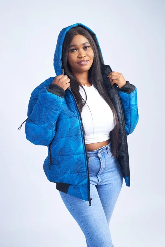 Blue Puffer Jacket with Hood image indicator(2)