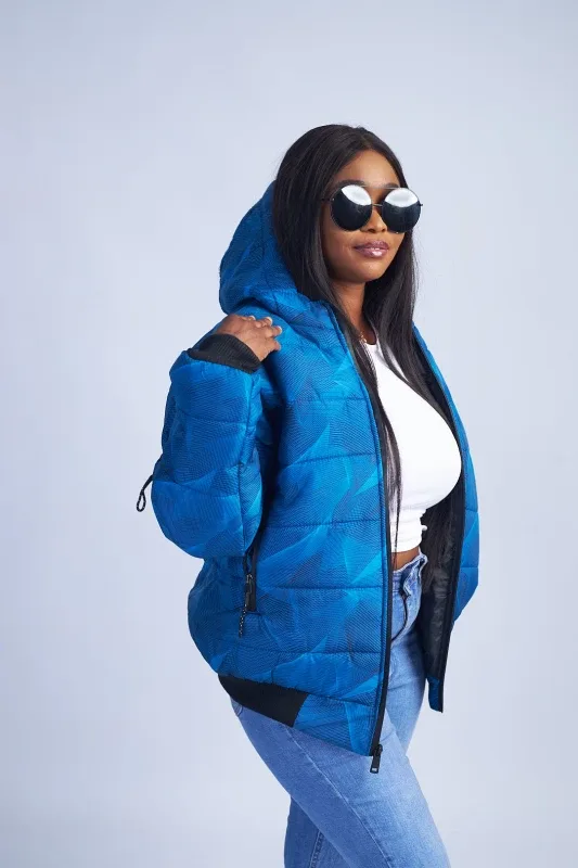 Blue Puffer Jacket with Hood image indicator(3)