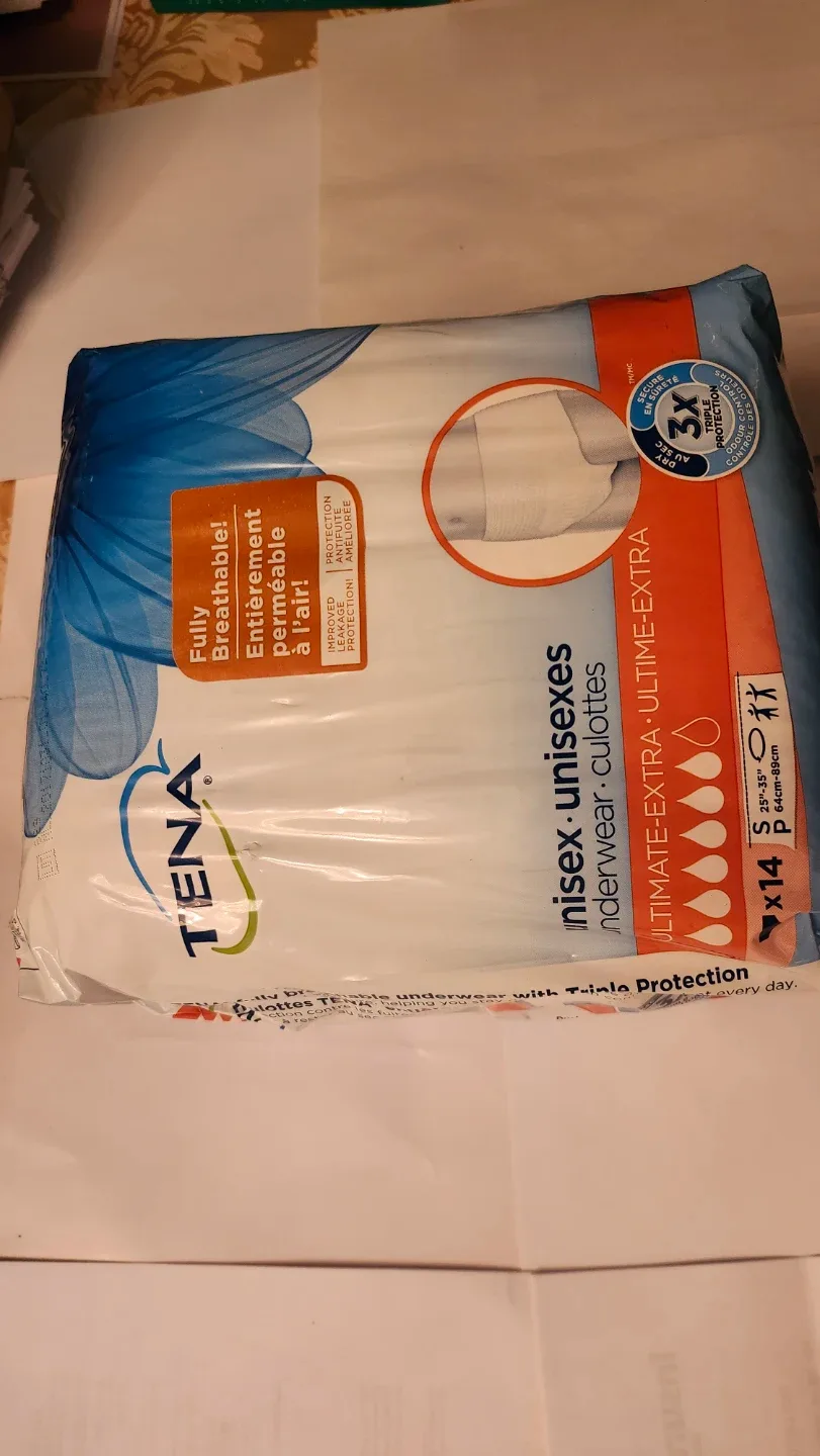 Brand New TENA Unisex Ultimate Extra Underwear, Small, 14 Count image indicator(2)