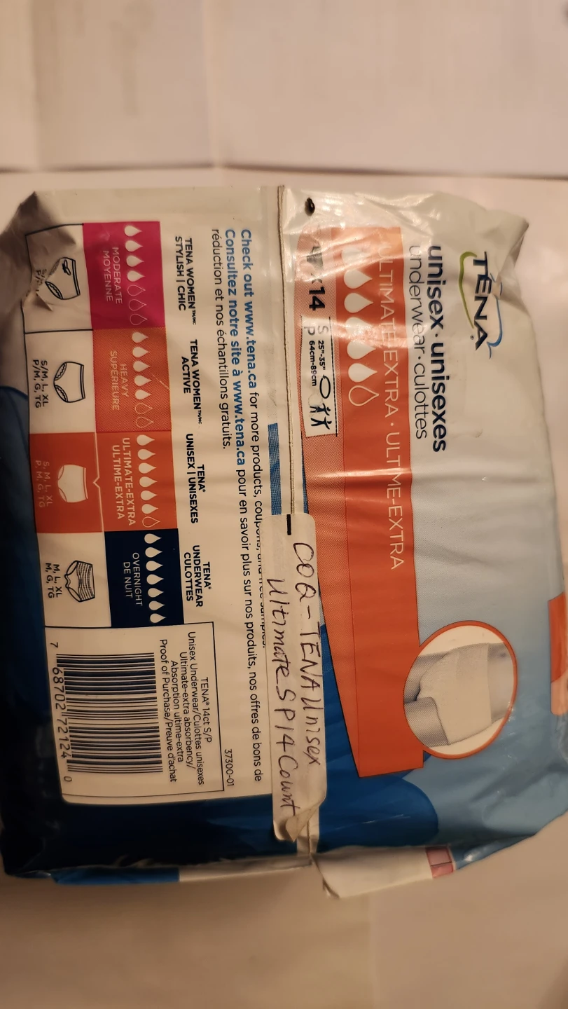 Brand New TENA Unisex Ultimate Extra Underwear, Small, 14 Count - photo 4