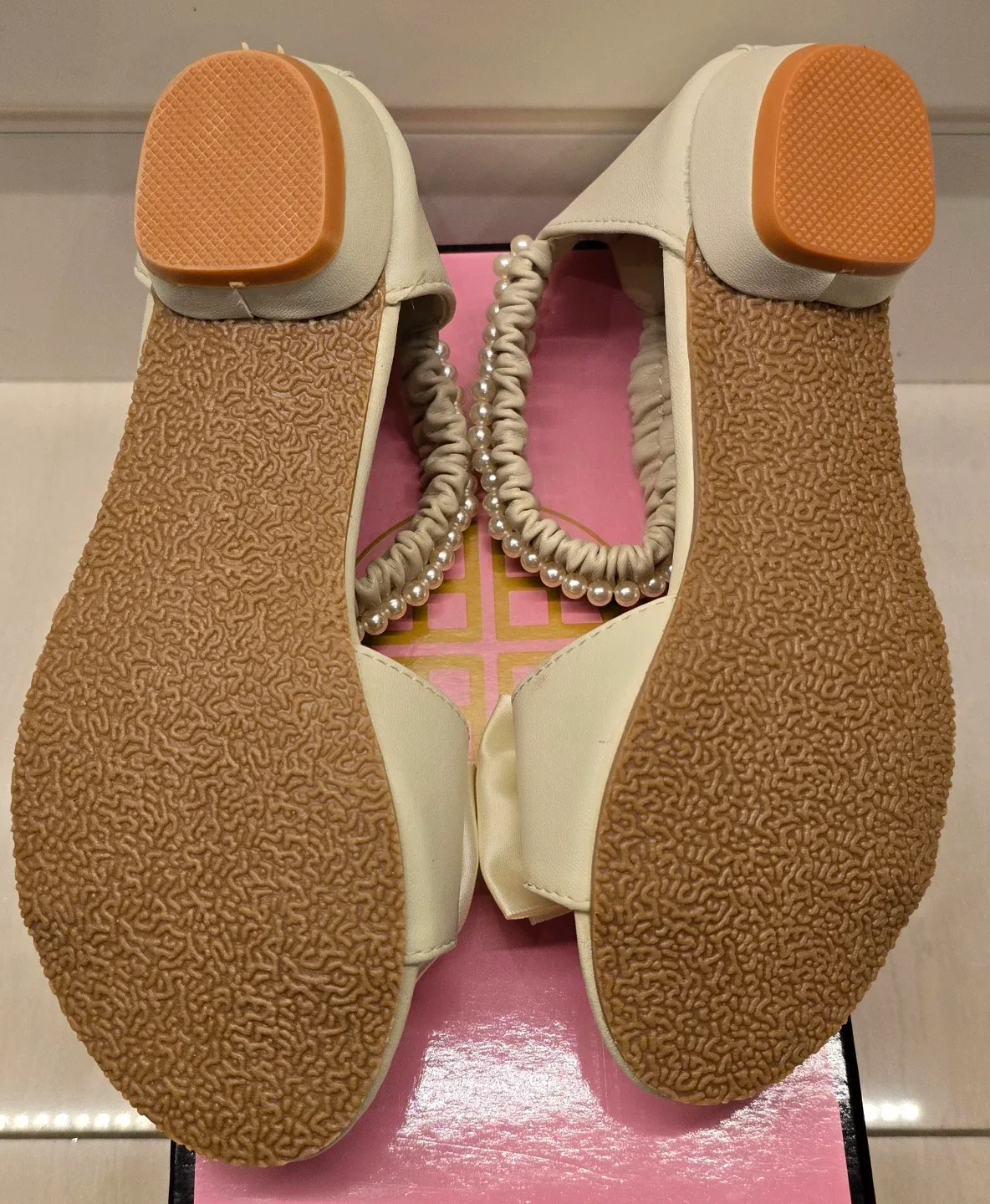 NEW! Girl's Trish Scully Fancy Ivory Pearl Shoes! Size 2 Youth image indicator(7)