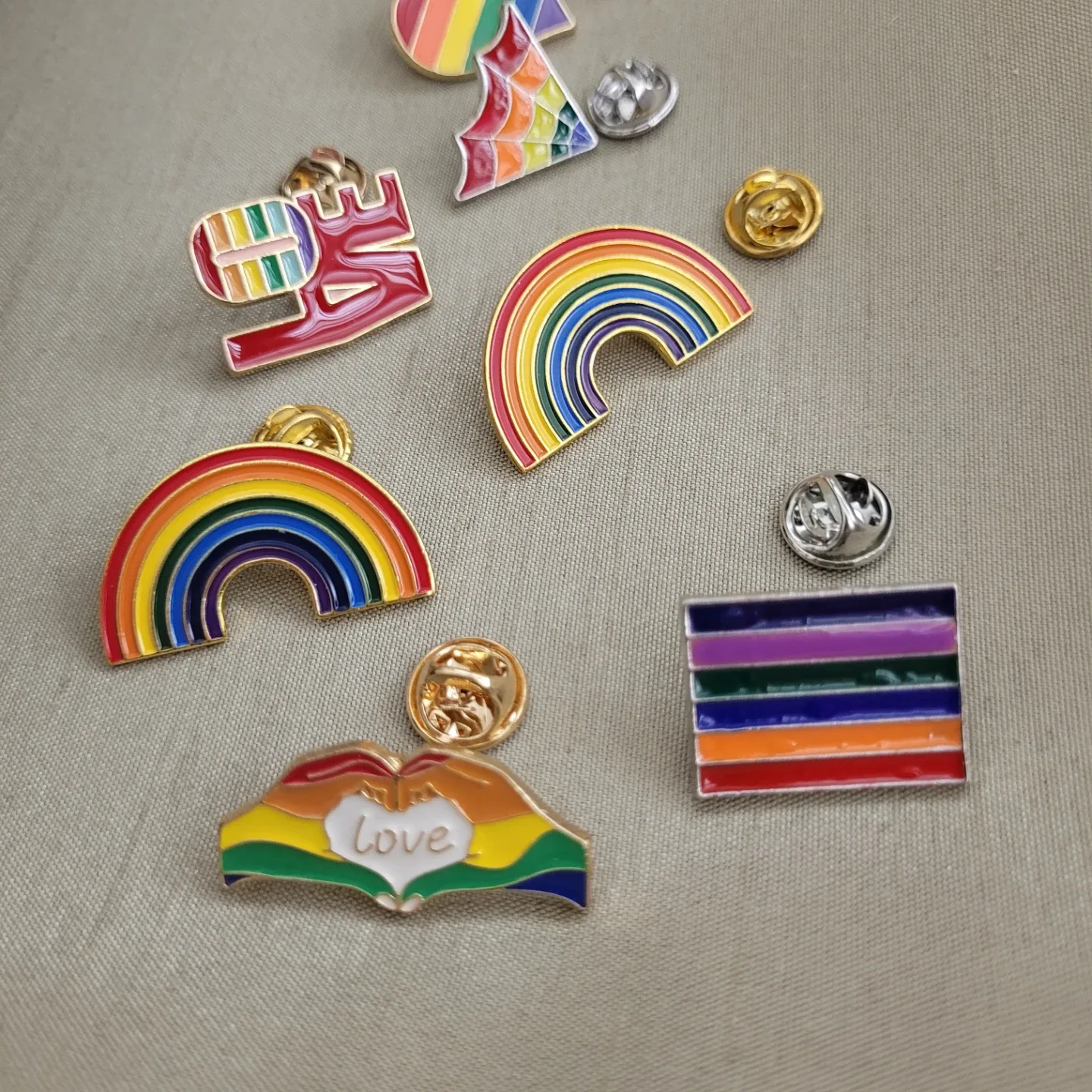 1" Rainbow Pins Brand New without Tags 3.00 or 2 for 5.00 image indicator(2)