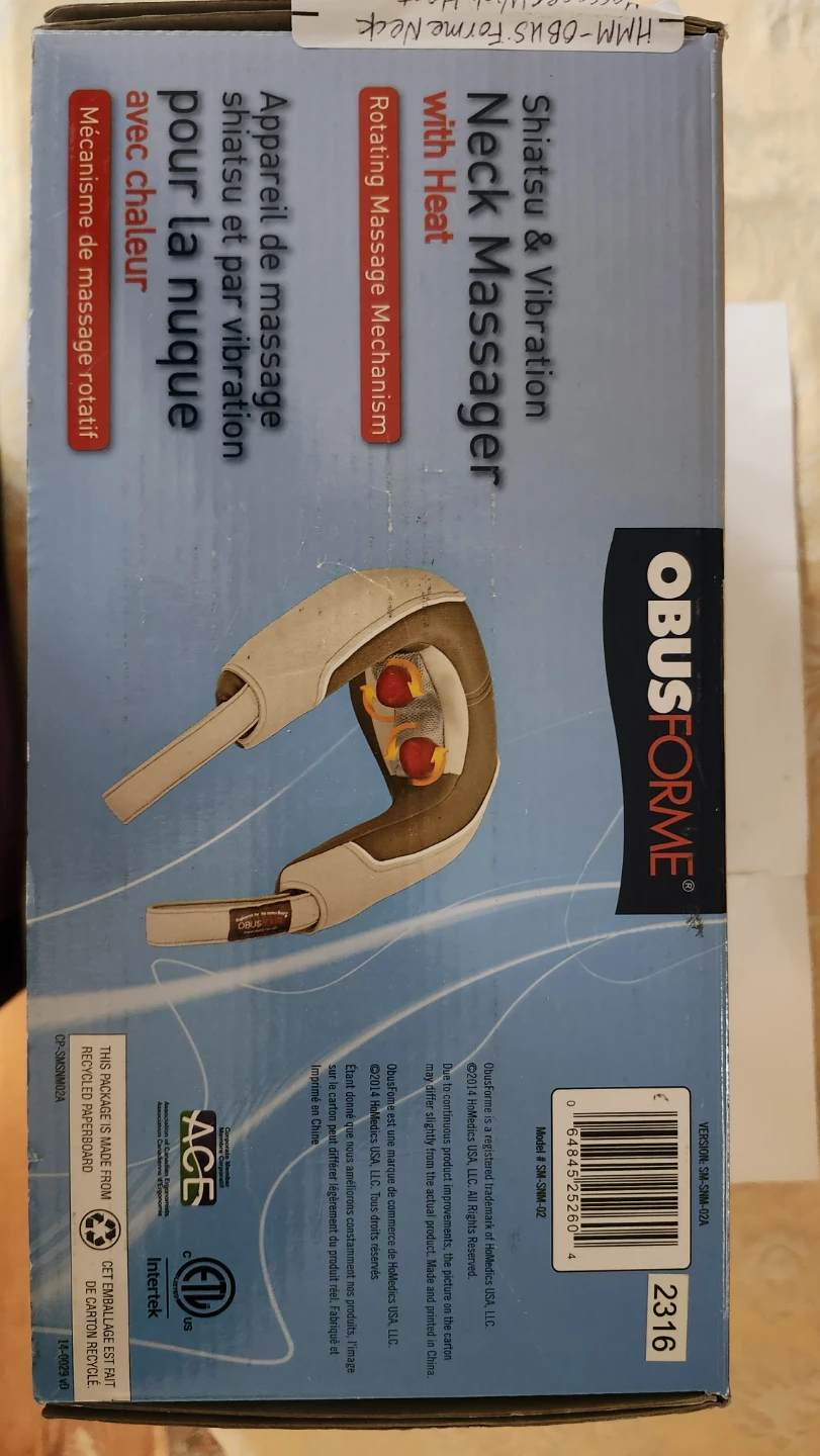 New OBUSFORME Shiatsu Neck Massager with Heat - photo 3