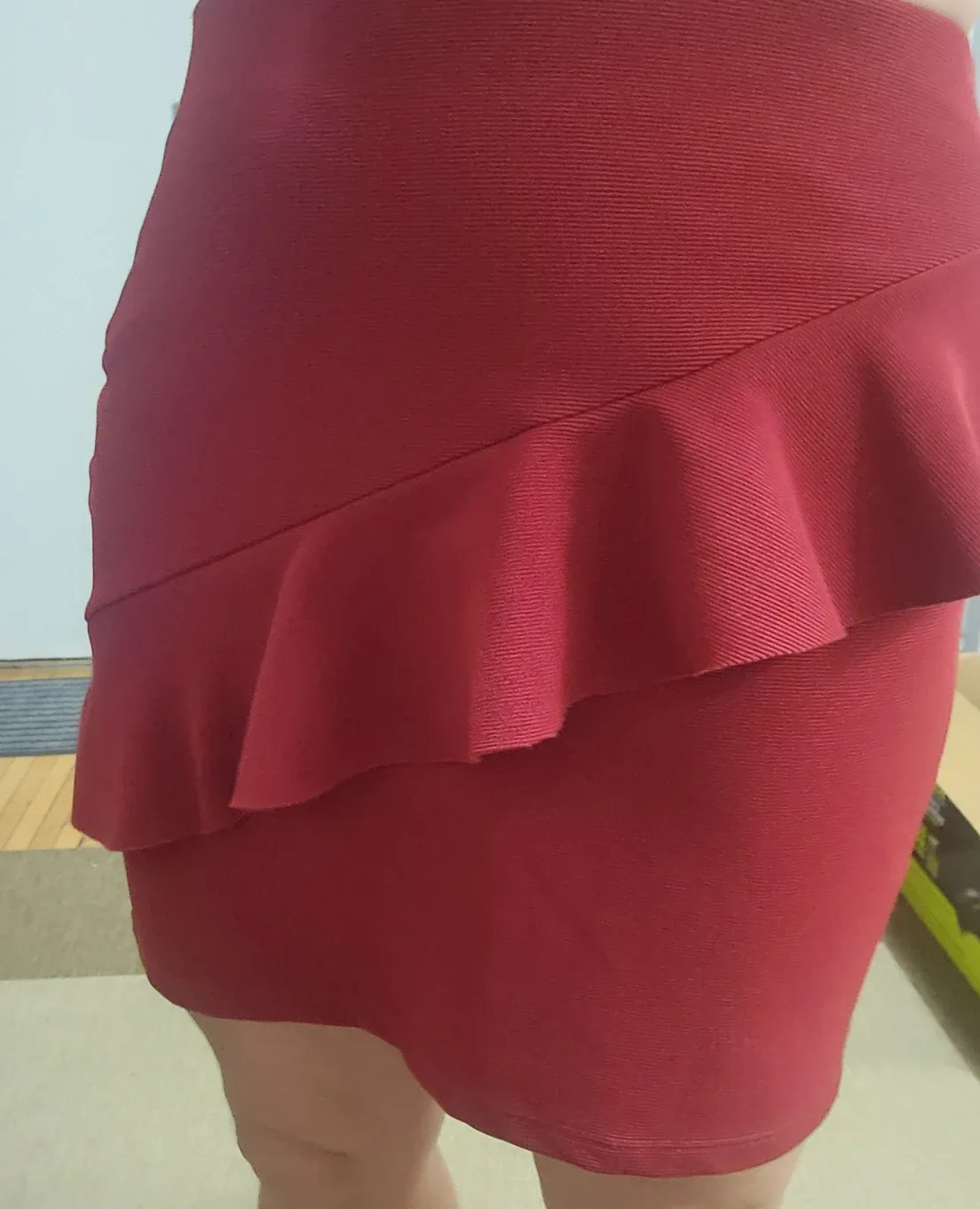 Bluenotes Burgundy Ruffle Skirt image indicator(3)