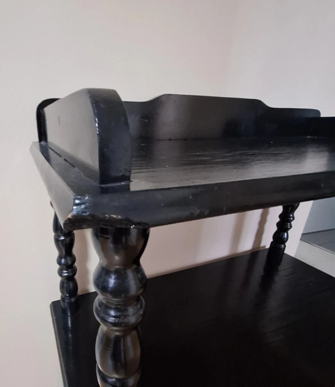 Black Wooden 3-Tier Shelf - photo 3