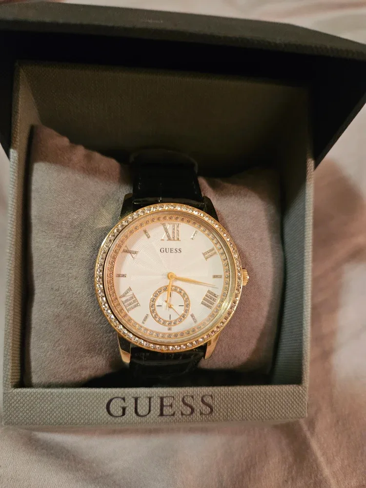 Guess Women's Watch with Rhinestones - Gold & Black image indicator(2)