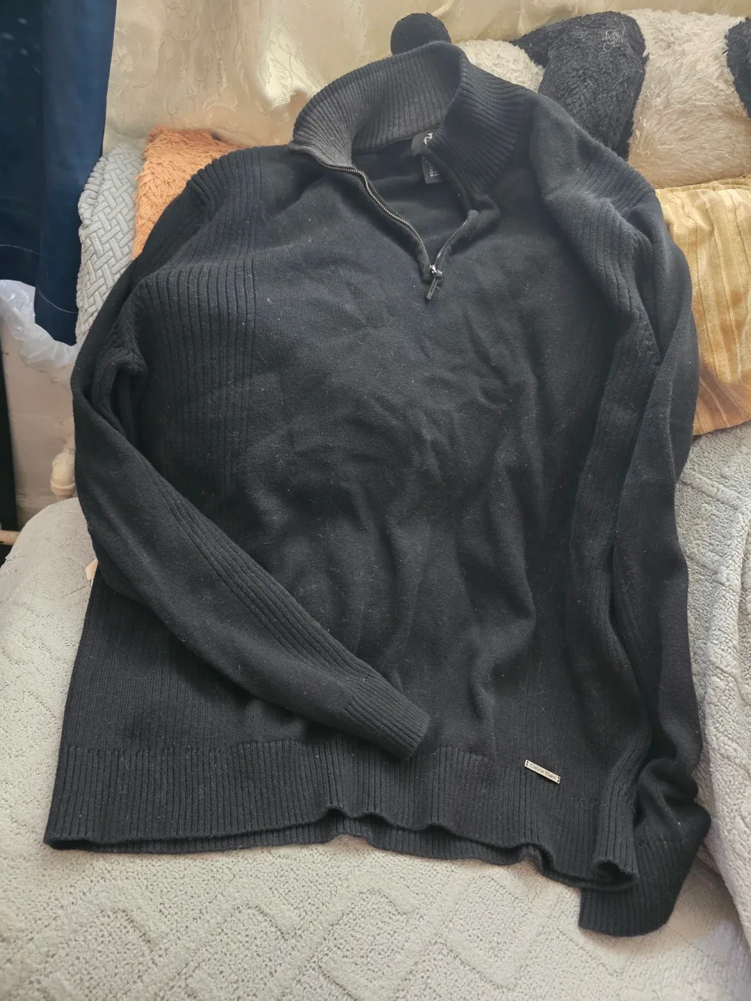 Calvin Klein Black Cotton Sweater - Size XXL Black Label thumbnail