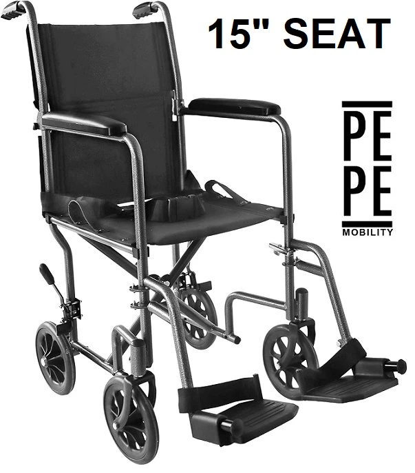 MOBILITY LIGHTWEIGHT FOLDABLE WHEELCHAIR WITH NARROW 15" SEAT
