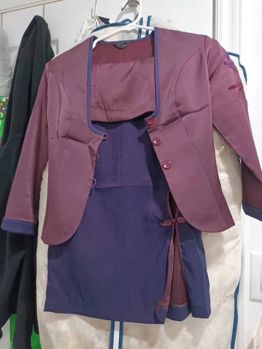 Burgundy Dress & Jacket Set