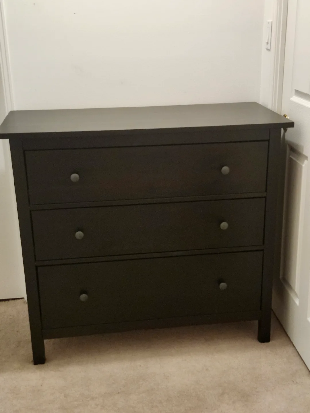 Ikea 3-Drawer Chest or Dresser Black-Brown