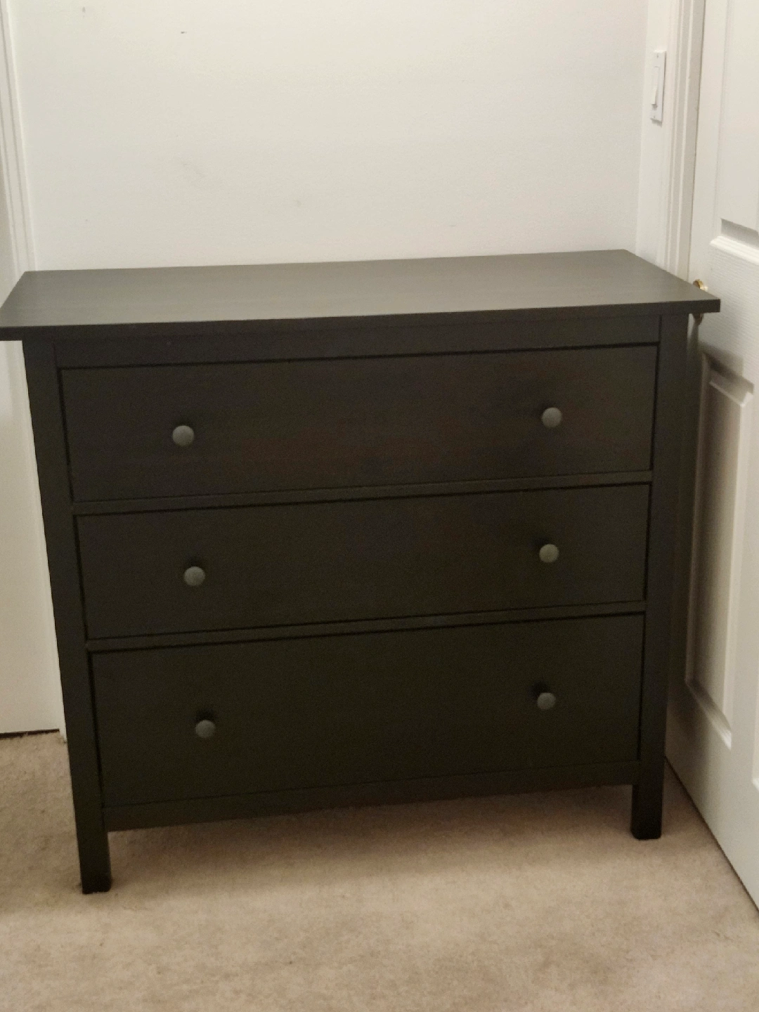 Ikea 3-Drawer Chest or Dresser Black-Brown