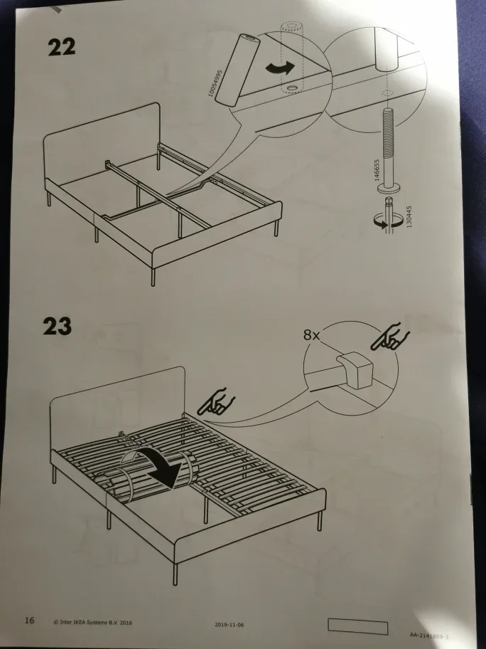IKEA SLATTUM Upholstered Queen Bed Frame image indicator(2)