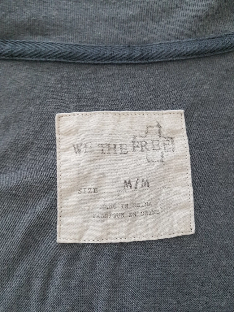 We The Free Grey Lace Sleeve Top - Size M - photo 3