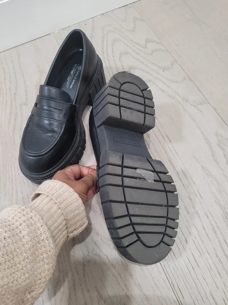 Call It Spring Black Chunky Loafers, Size 6 image indicator(2)