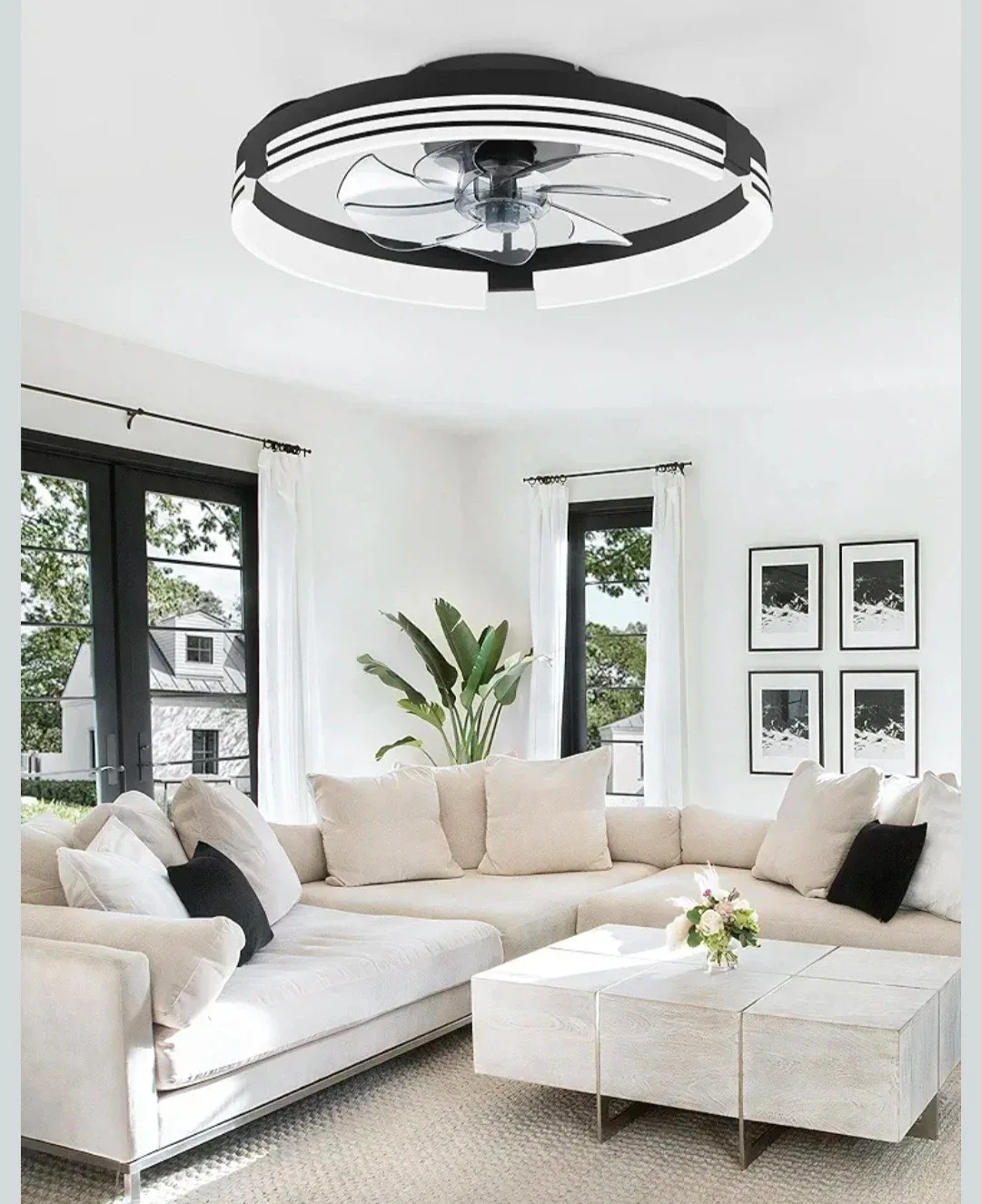 Ceiling Fans with Dimmable Lights and Remote, 20" Flush Mount image indicator(5)