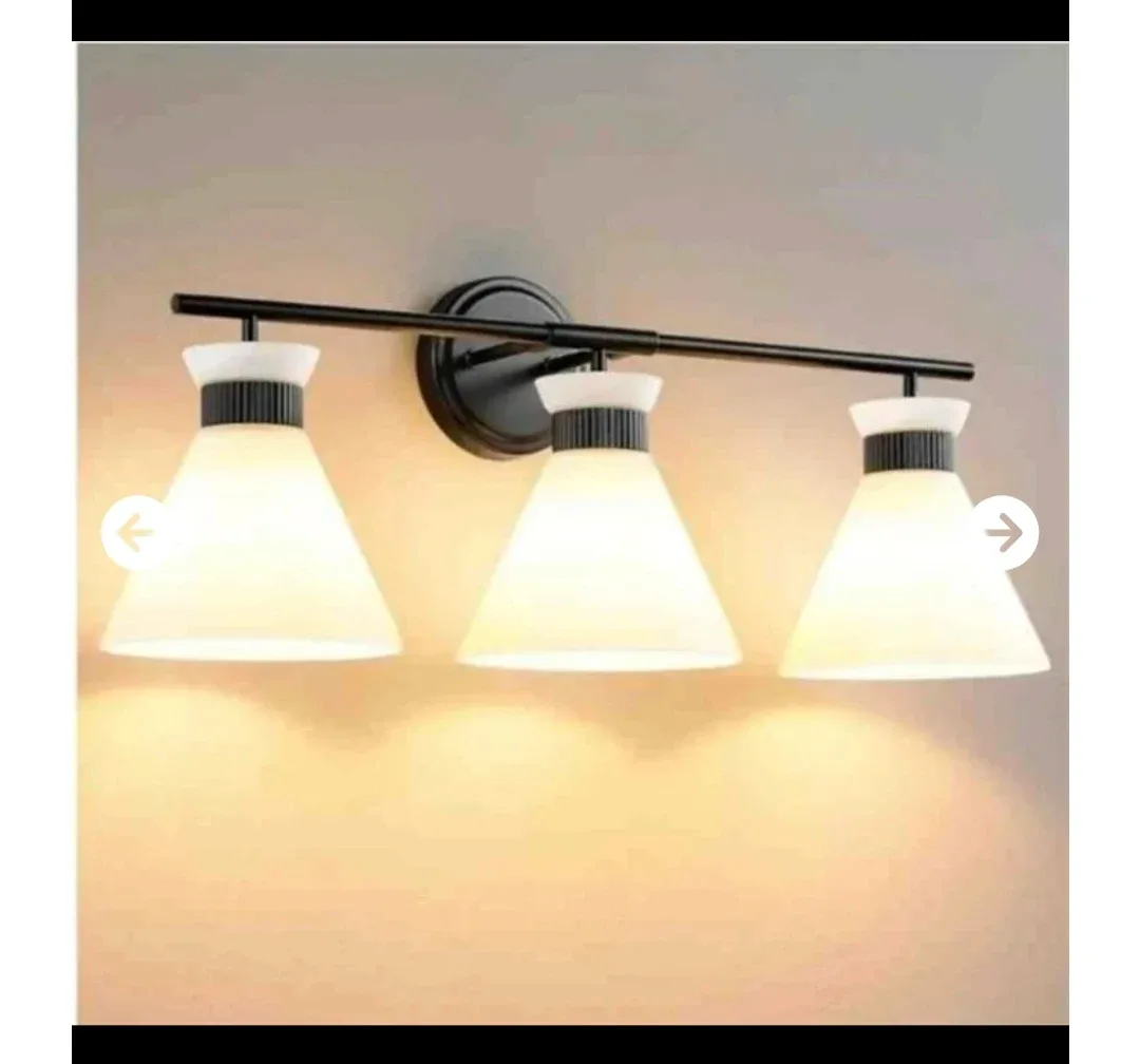 New WOSHITU 3-Light Bathroom Vanity Light Fixture - Black
