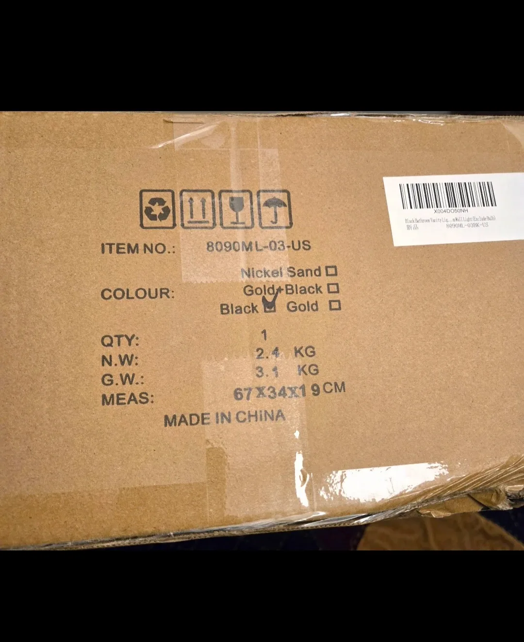 New WOSHITU 3-Light Bathroom Vanity Light Fixture - Black image indicator(4)