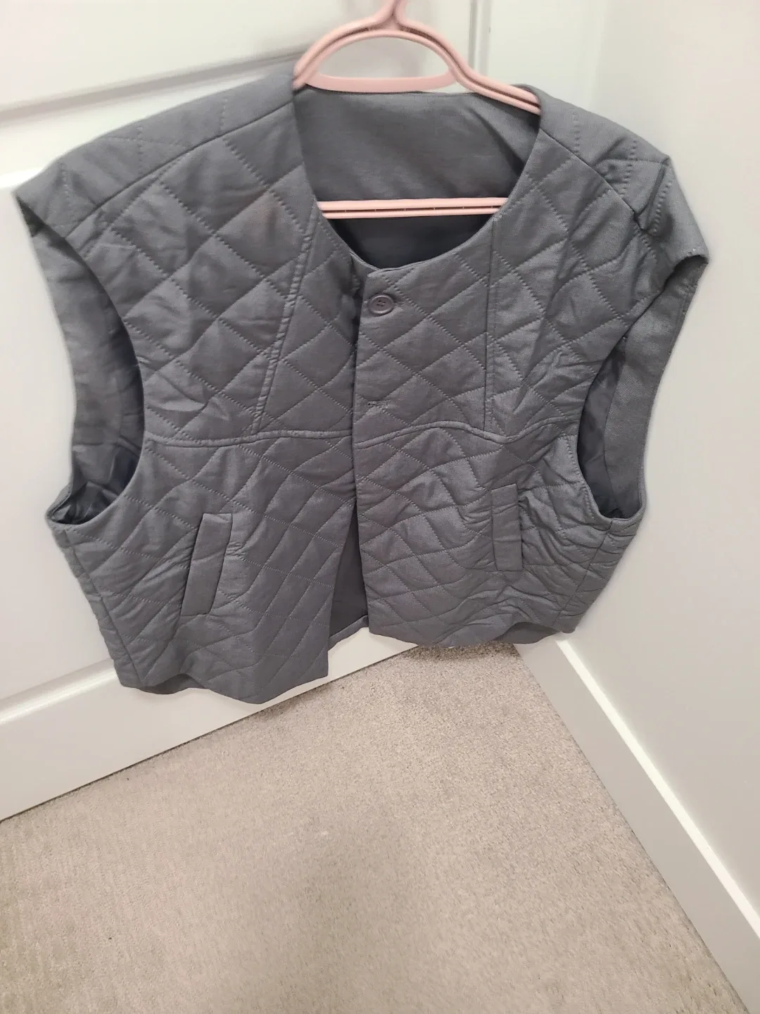 Grey Quilted Vest