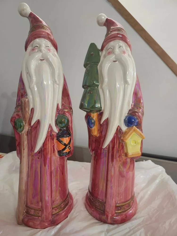 Pair of Ceramic Santa Figurines