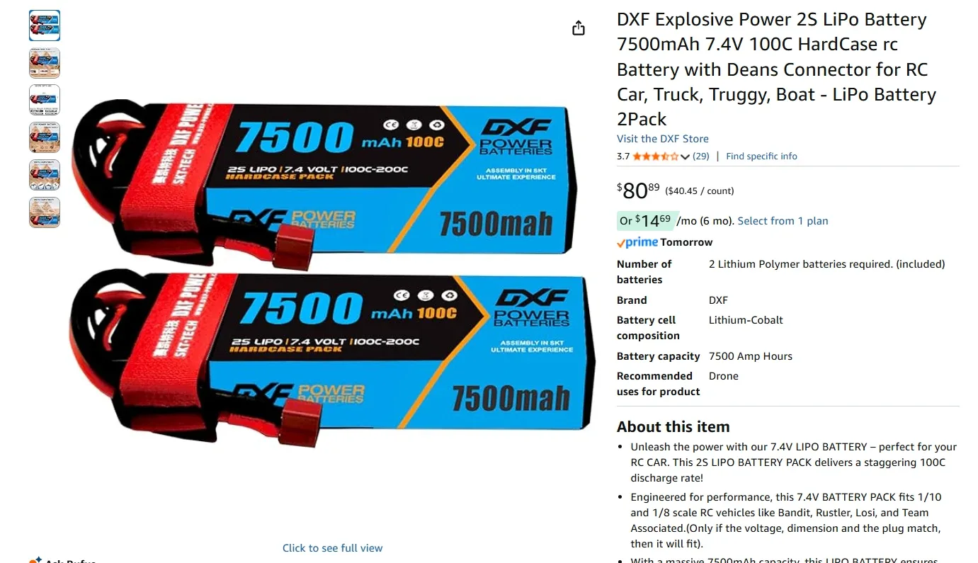 LiPo Batteries 2 Pack BNIB image indicator(2)