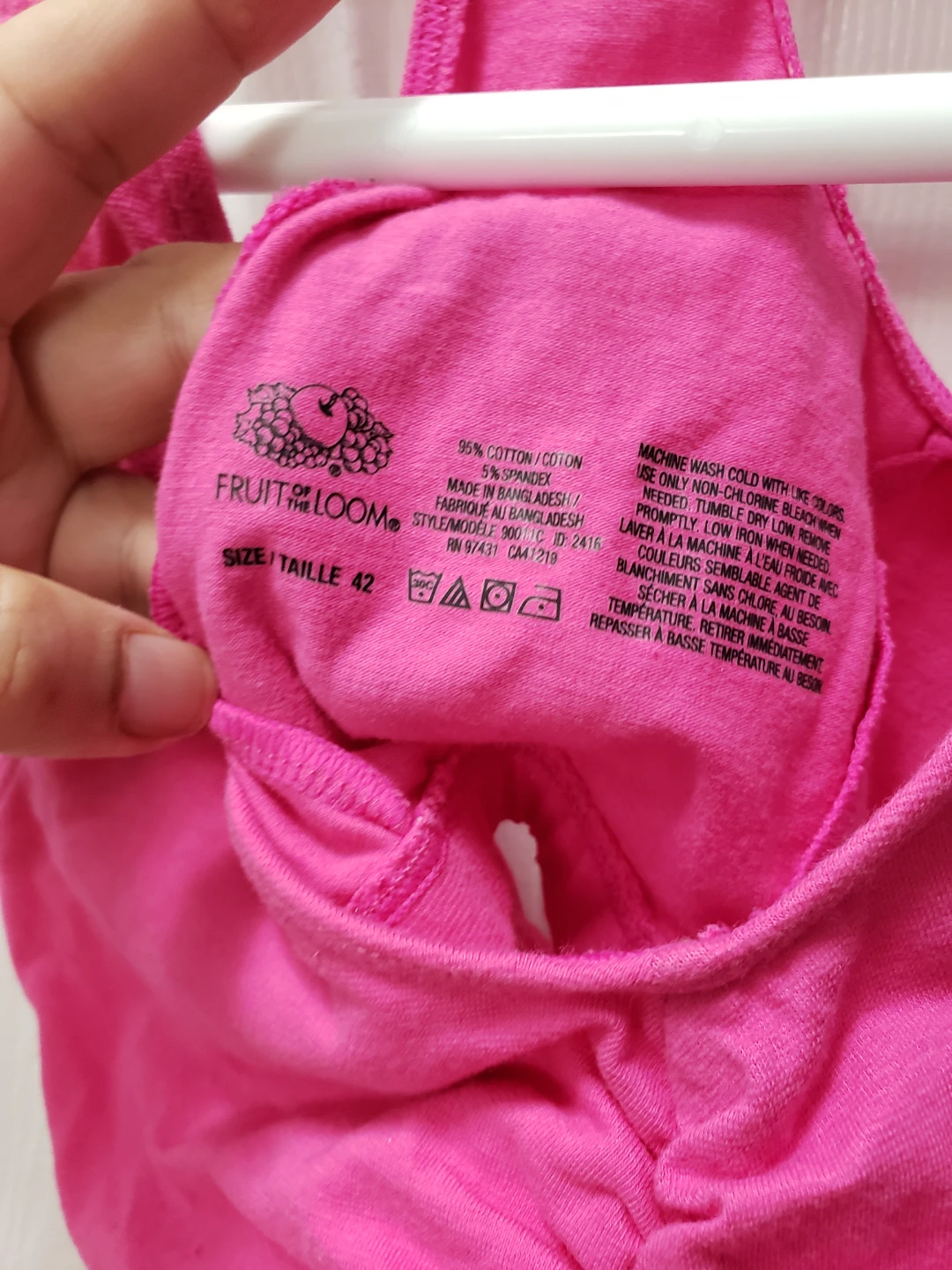 New Fruit of the Loom Pink Sports Bra - Size 42 - photo 2