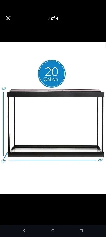 20 gallon 24x12 glass Fish Tank with Marineland LED Light Hood image indicator(3)