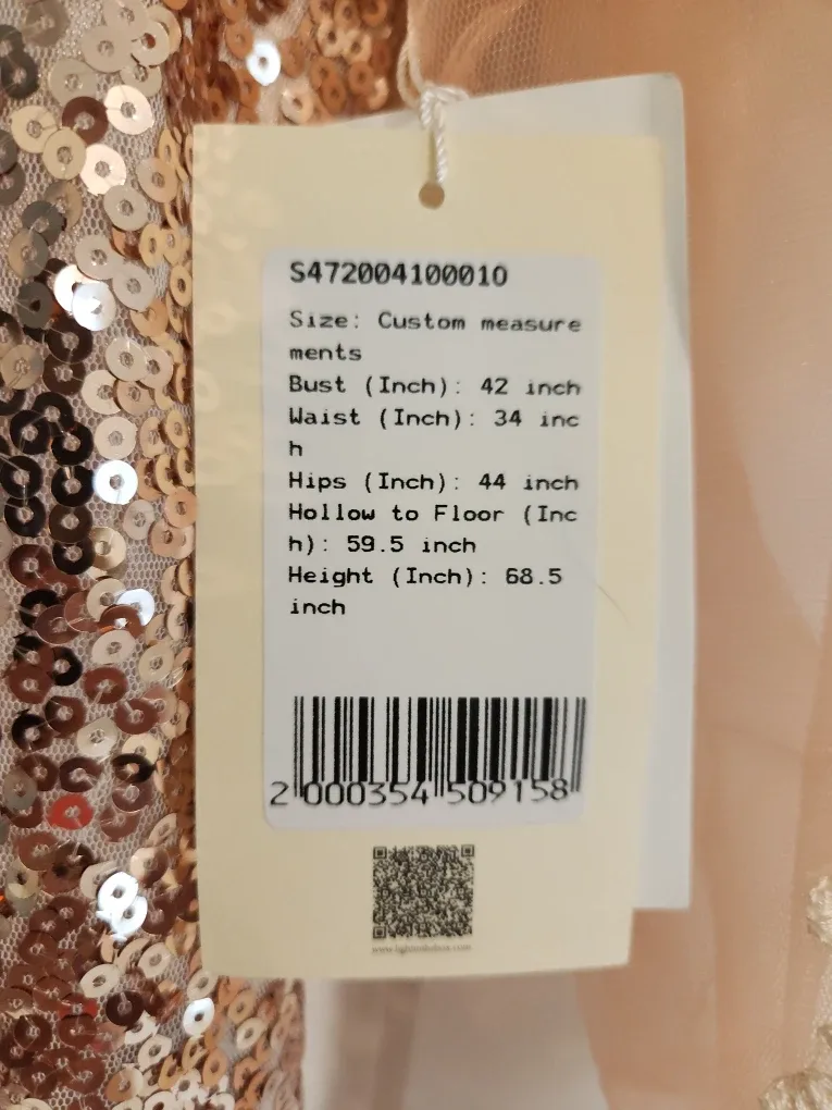 New Rose Gold Mermaid Gown - Custom Size Large image indicator(3)