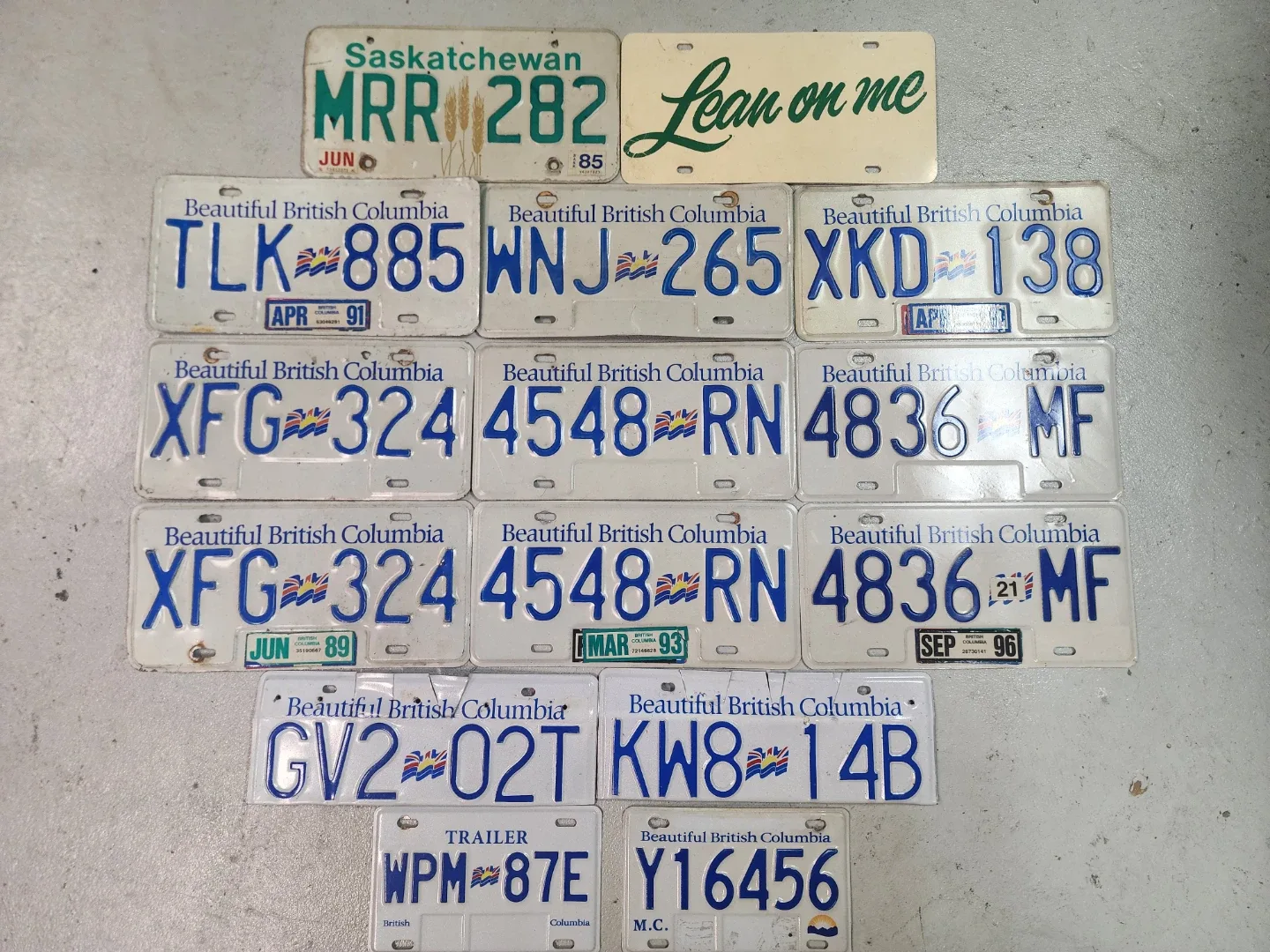 Vintage BC & Saskatchewan License Plates