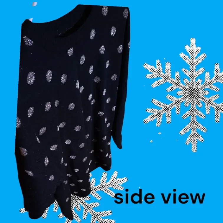 Semi Formal Party Sweater in Black With Printed Gold image indicator(2)