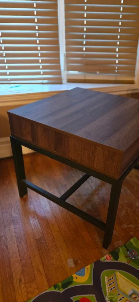 Brown Wood Side Table with Drawer image indicator(3)