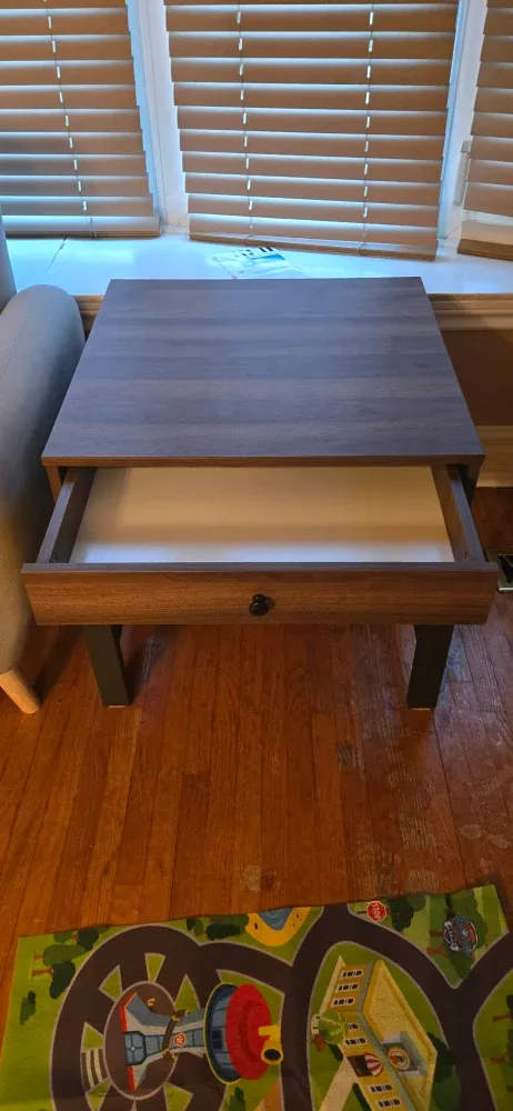 Brown Wood Side Table with Drawer image indicator(5)