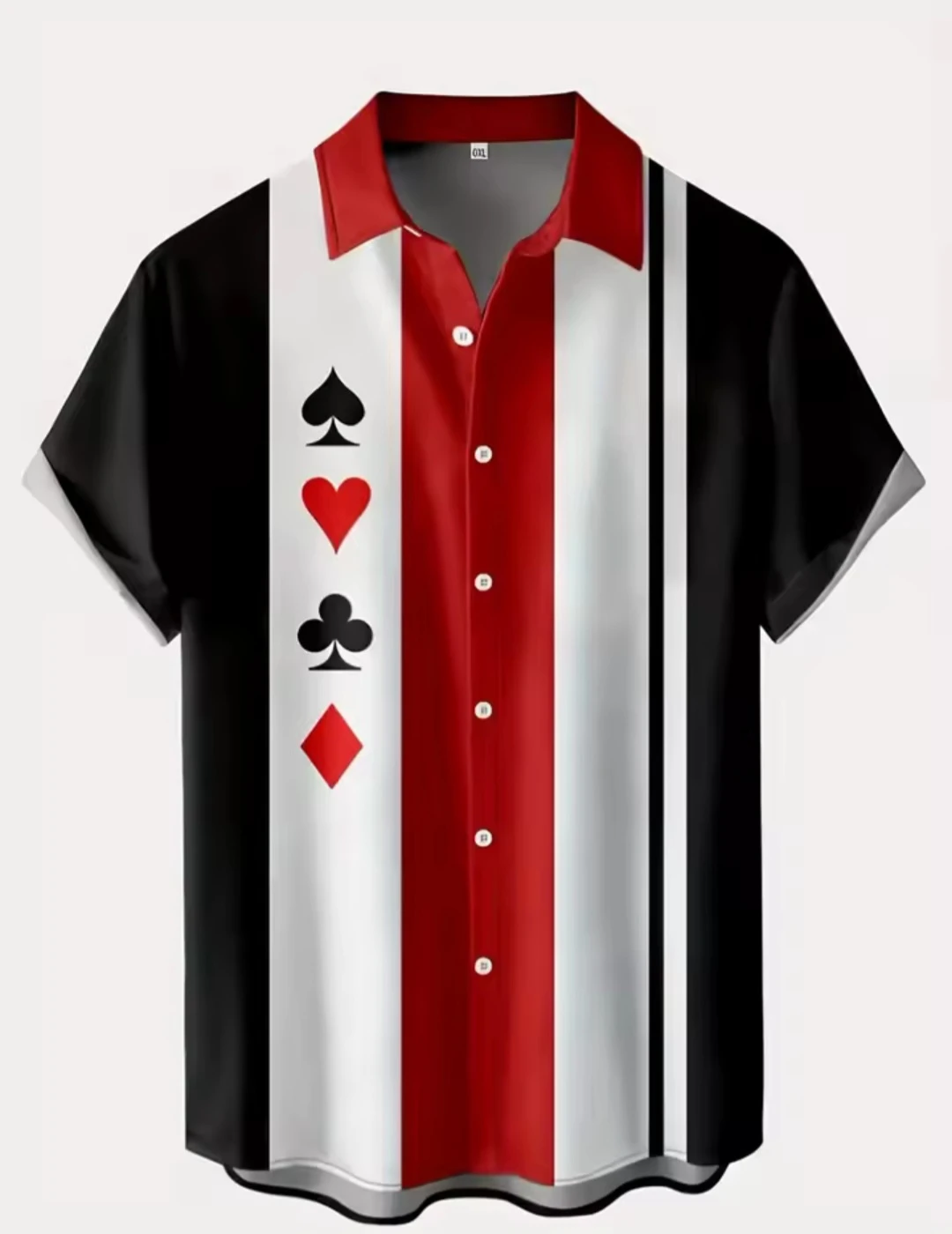 Playing Card Print Short Sleeve Shirt
