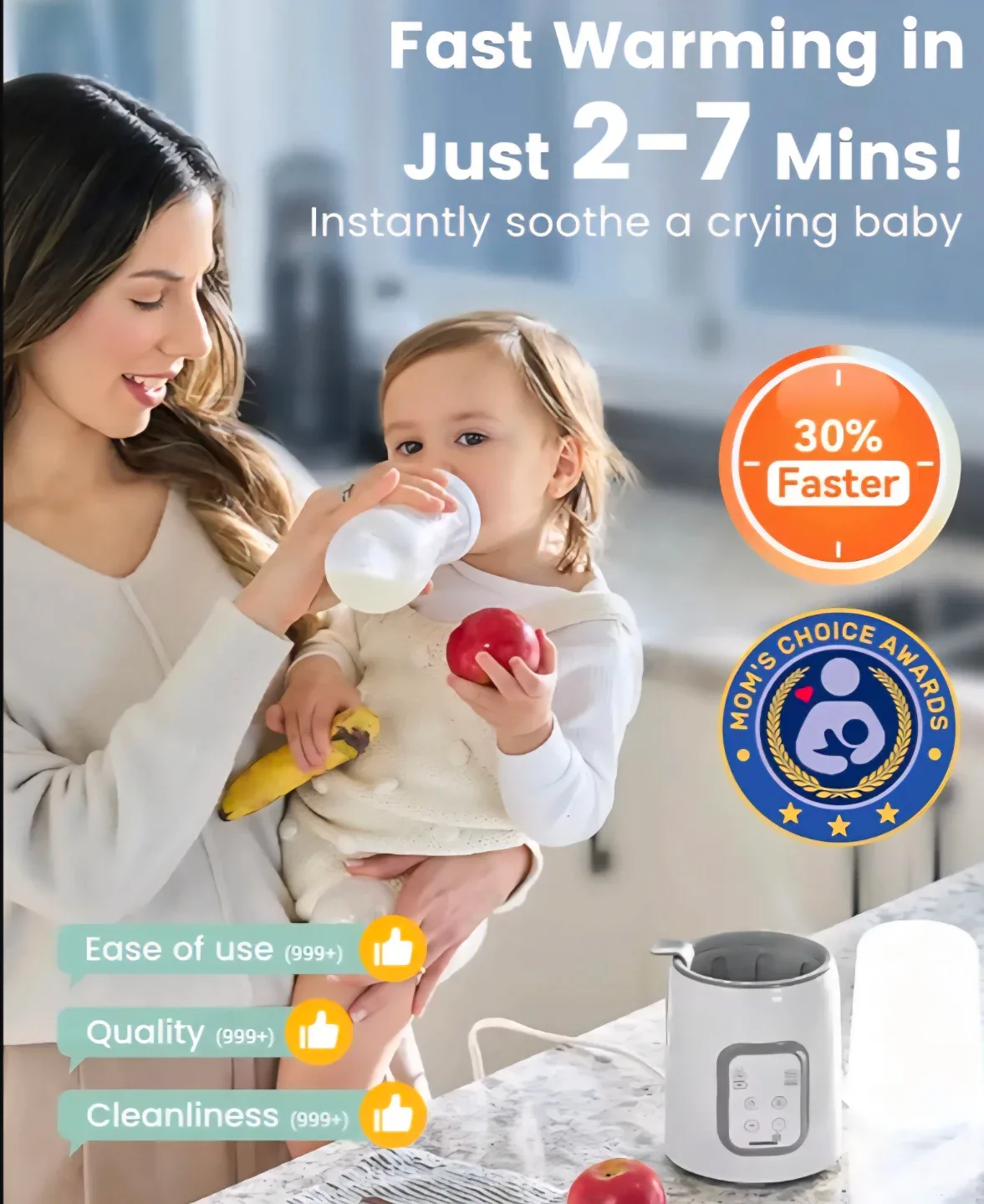 Grownsy Baby Bottle Warmer 8 in 1 image indicator(7)