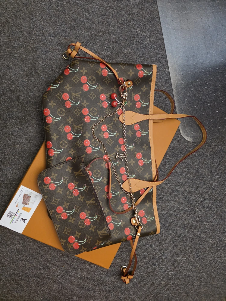 Louis Vuitton Monogram Cherry Tote Bag & Wallet