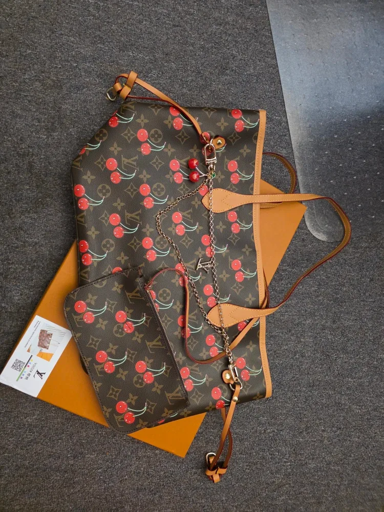 Louis Vuitton Monogram Cherry Tote Bag & Wallet