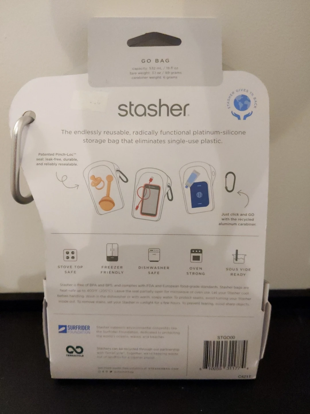 Stasher Go Bag - Platinum Silicone Storage - photo 2