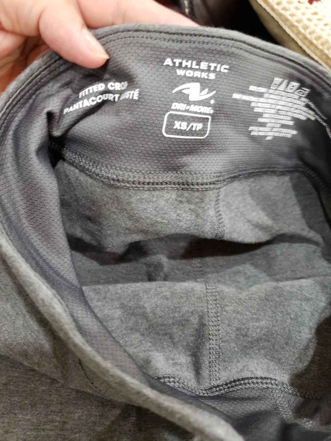 New Athletic Works Grey Fitted Crop Leggings - XS