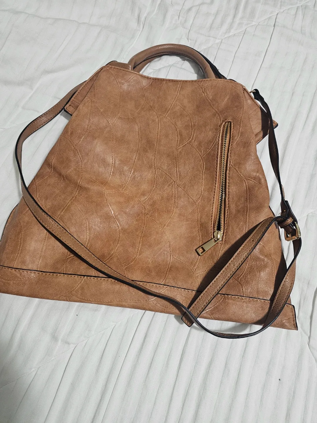 Brown Faux Leather Handbag image indicator(2)