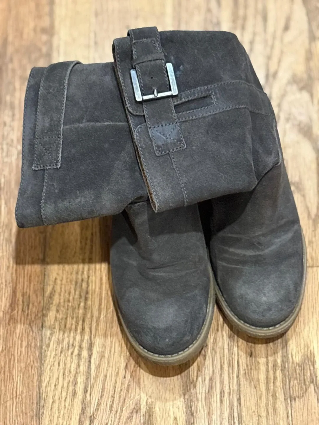 Frye Gray Suede Boots thumbnail