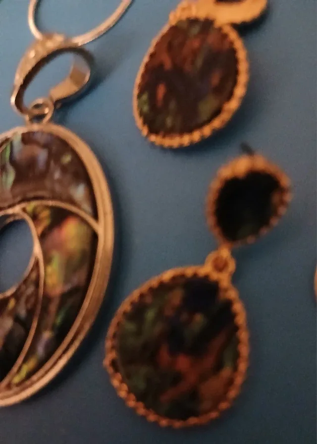 Abalone Pendant Necklace & Earrings Set image indicator(3)