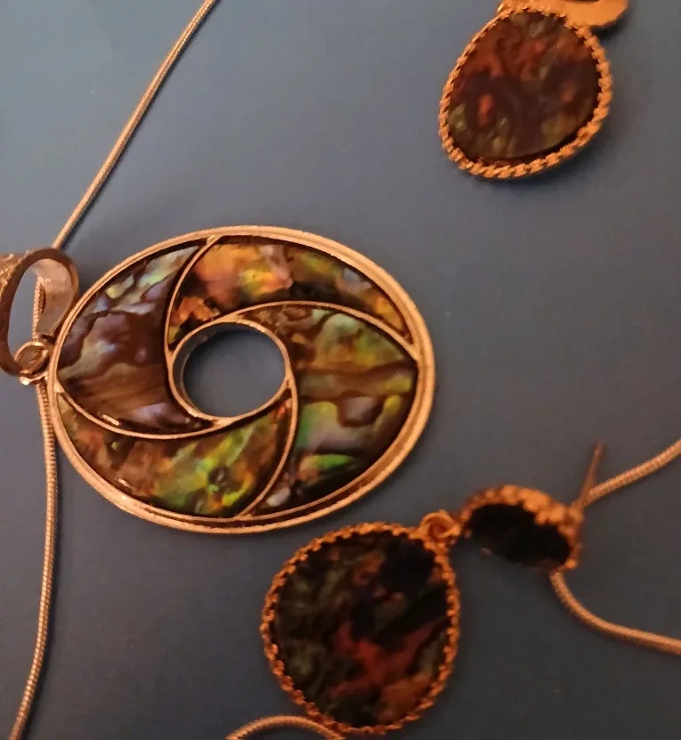 Abalone Pendant Necklace & Earrings Set image indicator(4)