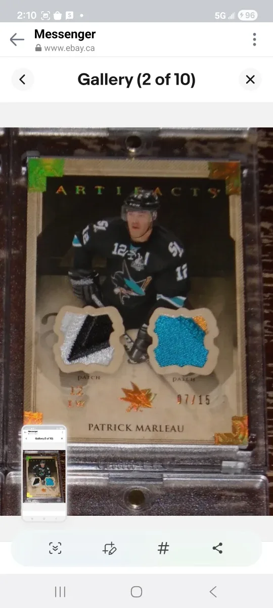 Patrick Marleau Artifacts Hockey Card/ San Jose Sharks
