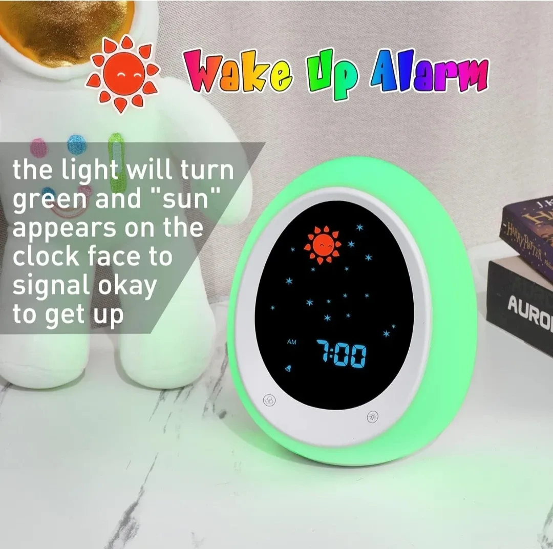 Kids Alarm Clock, Toddler Sleep Training Clock with Sun &.... image indicator(2)