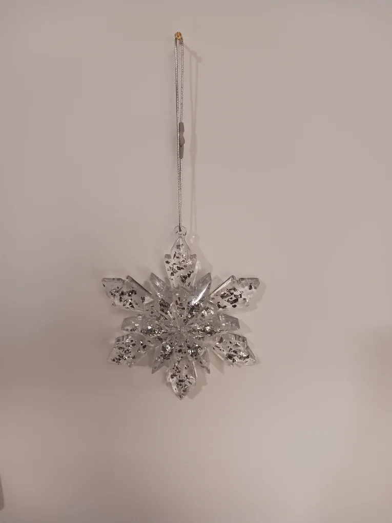 Silver Glitter Snowflake Ornament image indicator(2)