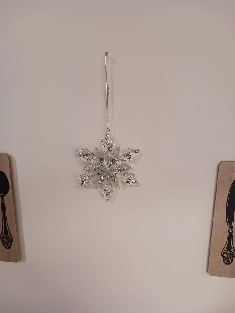 Silver Glitter Snowflake Ornament image indicator(3)